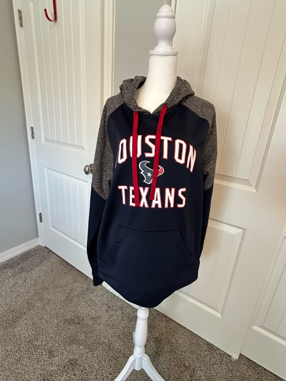 NFL Houston Texans Navy & Gray Crewneck with Red Drawstrings
